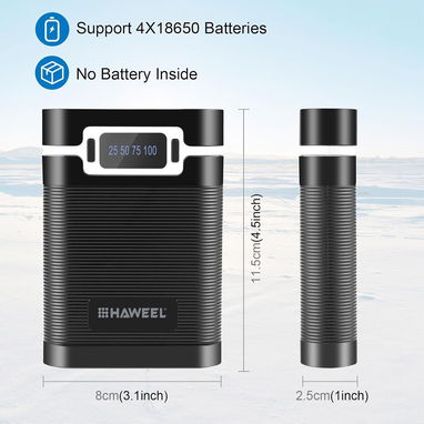 Powerbank de baterías 18650 🔋⚡ DIY caja cargador portátil 4x18650 con 2 USB + Tipo C, carga rápida para móviles y table - Img 127606836