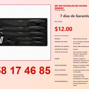 SET DE CUCHILLOS DE COCINA NEGROS - Img 54839001