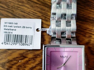 Elegantisimo reloj suizo de mujer marca M&M, en acero inox, 5AT. NUEVO - Img 51634771
