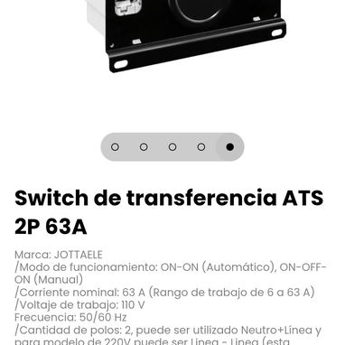 Switch de transferencia ATS 2P 63A Marca: JOTTAELE - 5/5