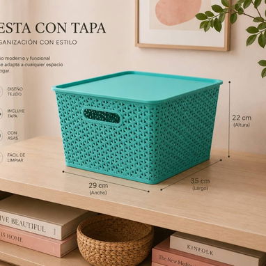 Cesta con tapa. Variedad de colores - Img 124250239