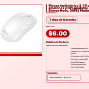 Mouse inalámbrico 2.4G con 4 botones y DPI ajustable - Blanco Hoco. GM42 Platino . - Img 57565709