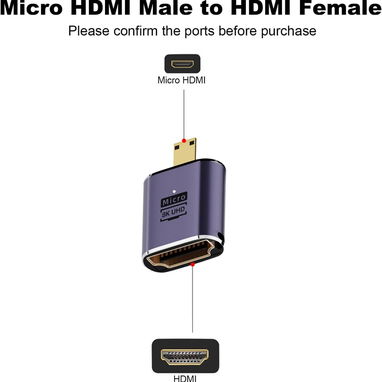 * Adaptador Micro HDMI para HDMI 8K AreMe - Img 111695531