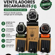Ventilador Recargable F6 con Panel Solar - Img 55220156