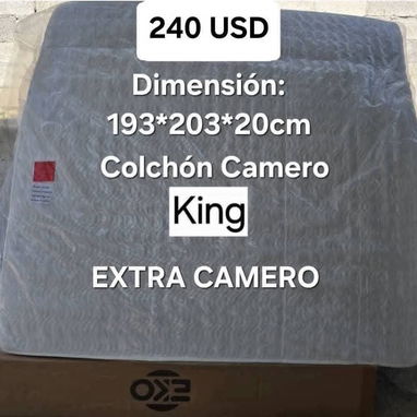 Colchón King Size Extra-Camero 193 cm x 203 cm x 20 cm. Domicilio Incluído en La Habana - 2/2
