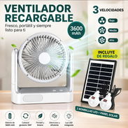 Ventilador recargable con panel solar y bombillas recargables de regalo - Img 55427998