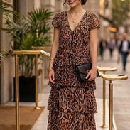 Vestido de salir con estampado de leopardo - Img 56855697