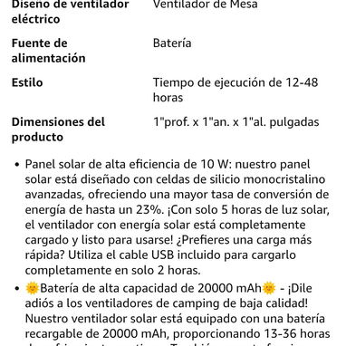 30 USD VENTA DE VENTILADOR RECARGABLE NUEVO DURA LA CARGA DE 12- 48 HORAS SIN MENSAJERÍA - Img 125935292