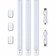 Juego de 3 lámparas LED con sensor de movimiento, recargables, 30 cm — NBUFF - Img 57924563