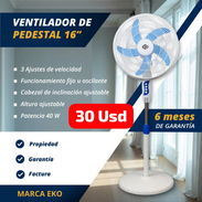 Ventilador de Pedestal 16", Garantía de 6 meses, Entrega por costo adicional de 5 Usd para toda La Habana - Img 52046970