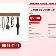 COLGADOR DE PARED CON GANCHOS VPT-0088 - Img 56197069