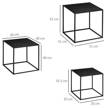 Juego de 3 mesas de centro apilables - Img 122254577