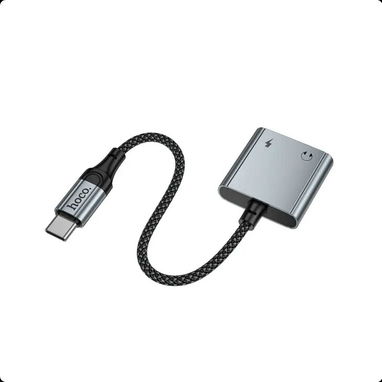 Convertidor de audio digital Type-C a doble Type-C gris metalizado - Hoco UPA34A 🌐 $2.47 - 3/5