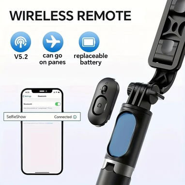 Trípode y Selfie Stick 2 en 1 con Control Remoto Bluetooth - Img 108220589