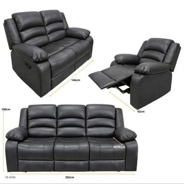 Juego de sofa y butacas reclinables - Img 122273662