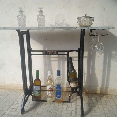 Minibares y mesitas vintage de base de maquina de coser mesitas de uñas - Img 123434247
