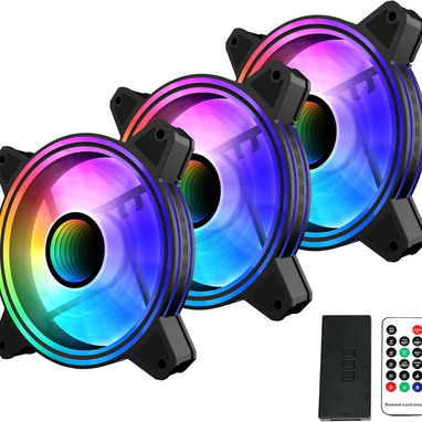 Kit de Fanes SAMA 3CF1201 ARGB $35 USD Nuevo en su caja con mando a distancia. - Img 85916887