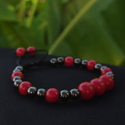 Pulsera Onix Rojo y Magnetita - Img 52003637