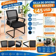 🪑 SILLA DE OFICINA CON BRAZOS — $45 USD  Marca / Modelo: SPC 4:1801 Tipo: Silla de oficina / ejecutiva sin ruedas Estru - Img 57282860