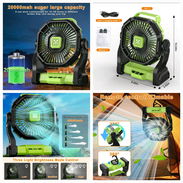 Ventilador de aire frío de batería recargable de 20000 mAh de batería, linterna led, ajustable, de 4 velocidades con gan - Img 57244692