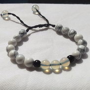 Pulsera de Howlita, Piedra Lunar y Onix - Img 51766968