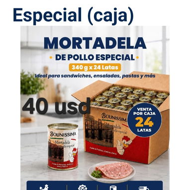 Caja de pasta de pure y mortadela en latas - 2/2