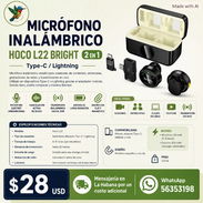 Micrófono Inalámbrico L22 Bright 2 en 1 con Estuche (Type-C / Lightning) - Img 57274022