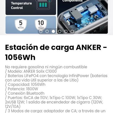 Estación de carga ANKER - 1056Wh. Baterías LiFePO4 con tecnología InfiniPower - Img 115022584