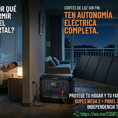 Kit Estación de Energía OUPES Mega 2 (2500W) + Panel Solar 240W ⚡ - 3/3