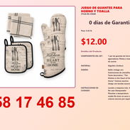 JUEGO DE GUANTES PARA HORNO Y TOALLA - Img 54823302
