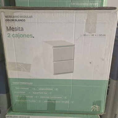 Cómoda/ Mesita de Noche de 2 Cajones - Img 120165772
