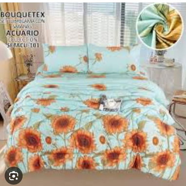 Juego de Edredón y sabanas KING SIZE ** poliester**tg55* - Img 120974856