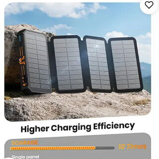 SOARAISE Cargador Solar Power Bank – Cargador Portátil Inalámbrico de 48000mAh - Img 127793110