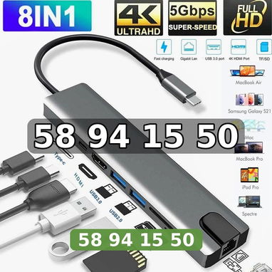 Hub o Regleta TIPO-C 8-IN-1 - 3/3