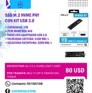 SSD M.2 PNY de 1TB con adaptador para USB USB 3.0 | GEN 4x4 | 80usd - Img 48283927
