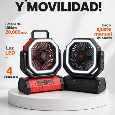 Ventilador Recargable F6 20000mAh $45 🚗 ¡AL POR MAYOR A PARTIR DE 12! ¡OFERTA POR TIEMPO LIMITADO! ¡SE ACABAN! - 3/4