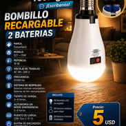 💡BOMBILLO 💡 LED CON 2 BATERÍAS. MENSAJERÍA CON FACTURA Y GARANTÍA. 📲 54833699 - Img 56448351