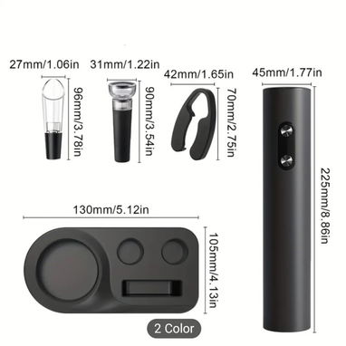 ABRIDOR DE BOTELLAS DE VINO ELECTRICO | KIT ABRIDOR DE BOTELLAS DE VINO| REGALO IDEAL PARA AMANTES DEL VINO - 2/4
