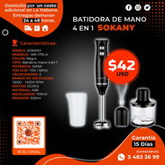 🥣 BATIDORA 🥣 DE MANO 4 EN 1 SOKANY WK-1710-4. TENEMOS MENSAJERÍA CIN FACTURA Y GARANTÍA. TL 54833699 - Img 57206491
