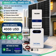 kit solar YACANA inversor de 3kw batería de 5kw 2 paneles solares de 500w.la isla - Img 56712636