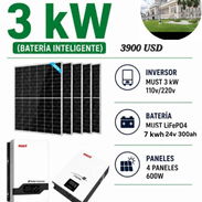 *Kit sola 3 kw* - Inversor híbrido Must de 3 kw para la 110/220 v - Batería de 7 kw de 24 v x 300 ah - 4 paneles 3900usd - Img 55840556