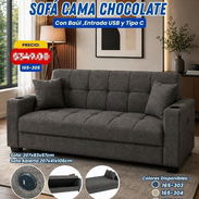 Sofa cama con baúl puerto usb y porta vasos 750 mensajería incluida - Img 58301271