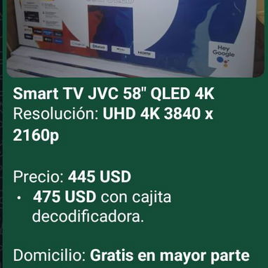 Smart TV de varias marcas y pulgadas (Hisense, Insignia, TCL, Vision, Milexus, LG, Samsung, Royal, JVC) - Img 121560465