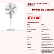 Ventilador Recargable Sankey 16": Aire Fresco Sin Cables por $70.00 VPT#-0339 - Img 55291767