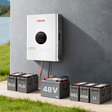 Inversor Híbrido VEVOR 6400W 12000W Pico Baja Frecuencia 48V a 120V/240V Split Phase MPPT 120A Off Grid Blanco - Img 123064040