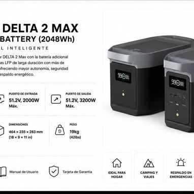EcoFlow delta 2 max 2048 wh, Batería extra de EcoFlow delta 2 max - 2/2
