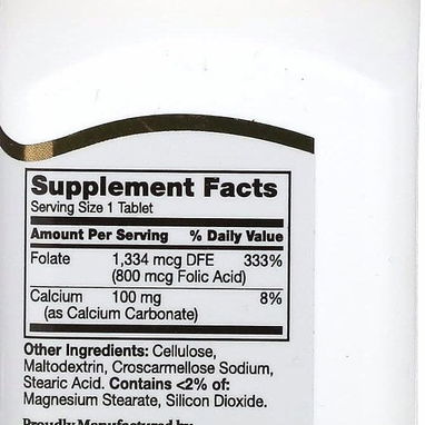 Ácido fólico 800mcg 180 tabletas - 2/2