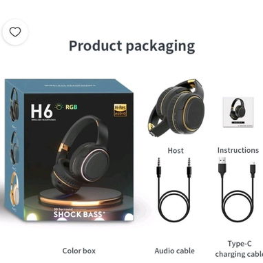 Disponible: Auriculares Inalámbricos H6 RGB Hi-Res Audio | videojuegoshabana.com - Img 126678522