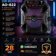 BOCINA 8'' CON MICROFONO AO-822 Nuevss en caja - Img 56347670