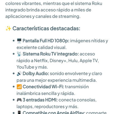 Pionner Smart Roku TV 40" Full HD 1080P LED WiFi HDMI Dolby Audio 🌐 - 9/10